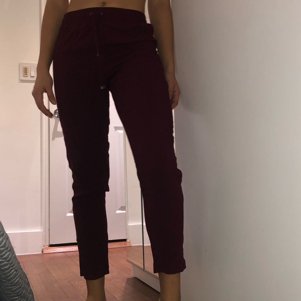 Burgundy cotton joggers